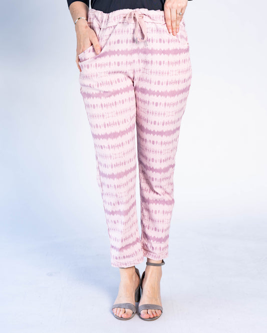 Jogger Italiano Alice Líneas Rosado