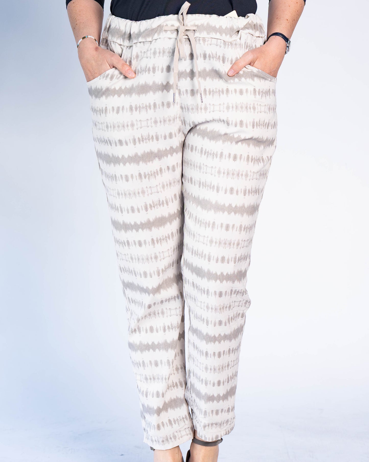 Jogger Italiano Alice Líneas Blanco