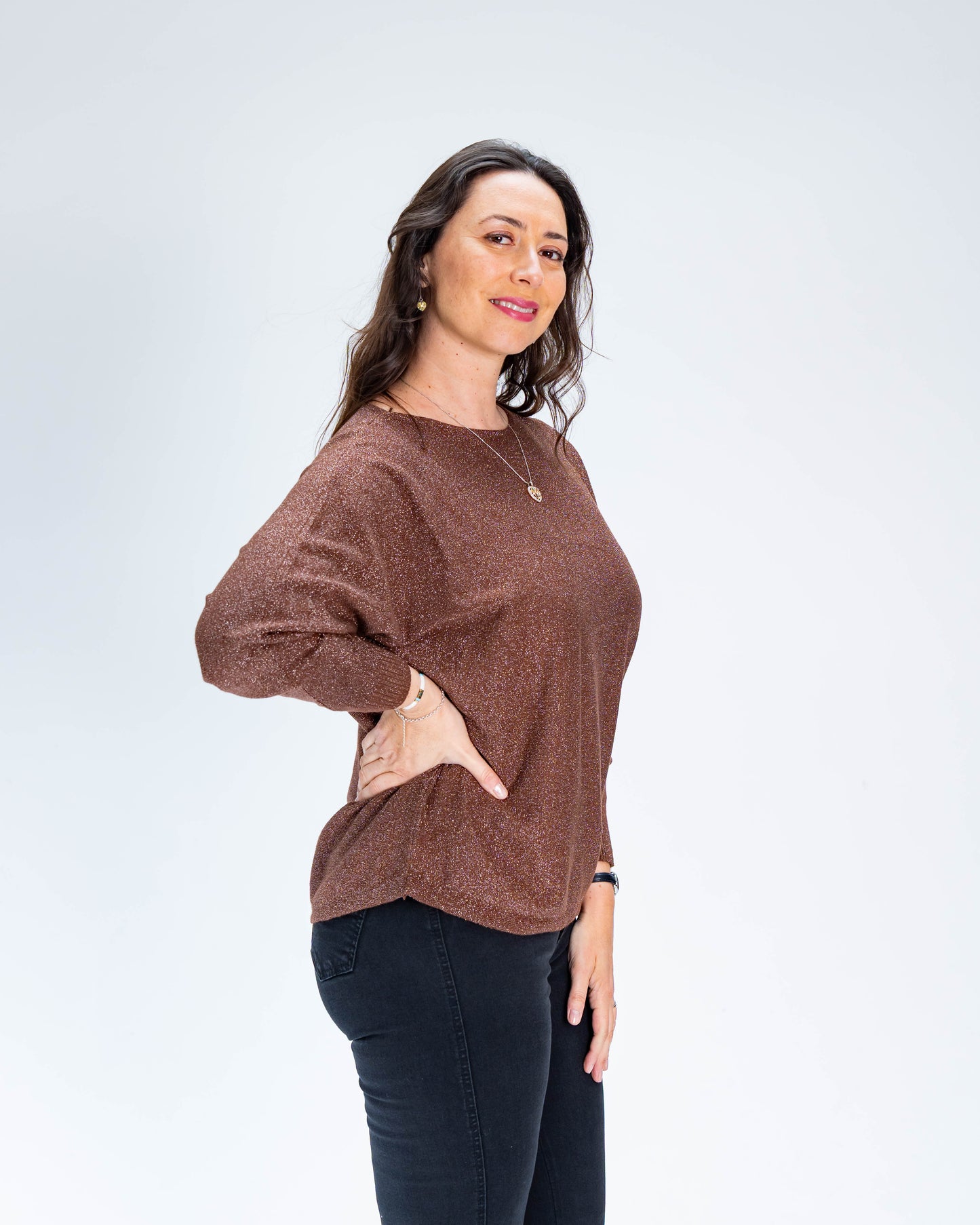 Sweater Caroline Lurex Café