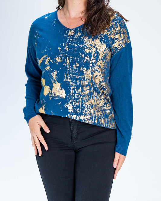 Sweater Ana Dorado Azul