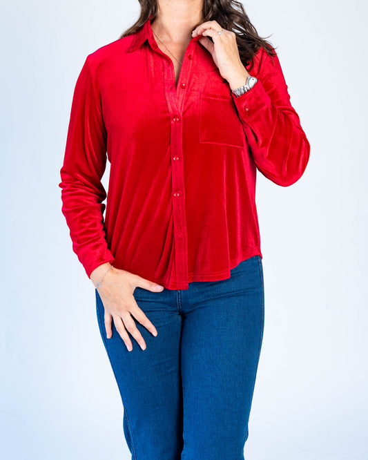 Blusa Macca Velvet Rojo
