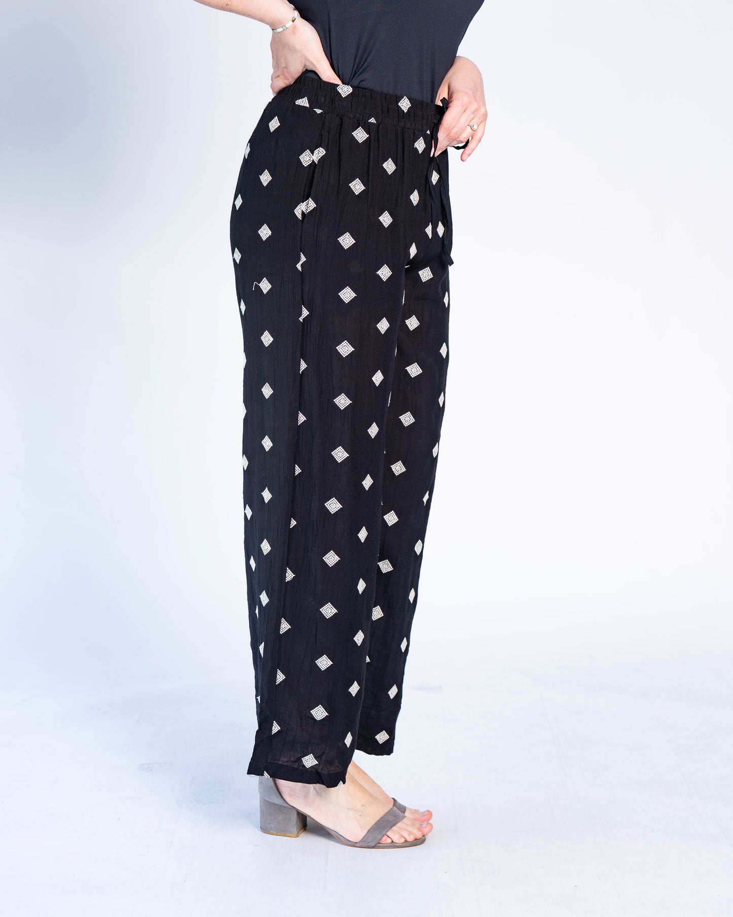 Pantalón Florencia Triángulos Negro