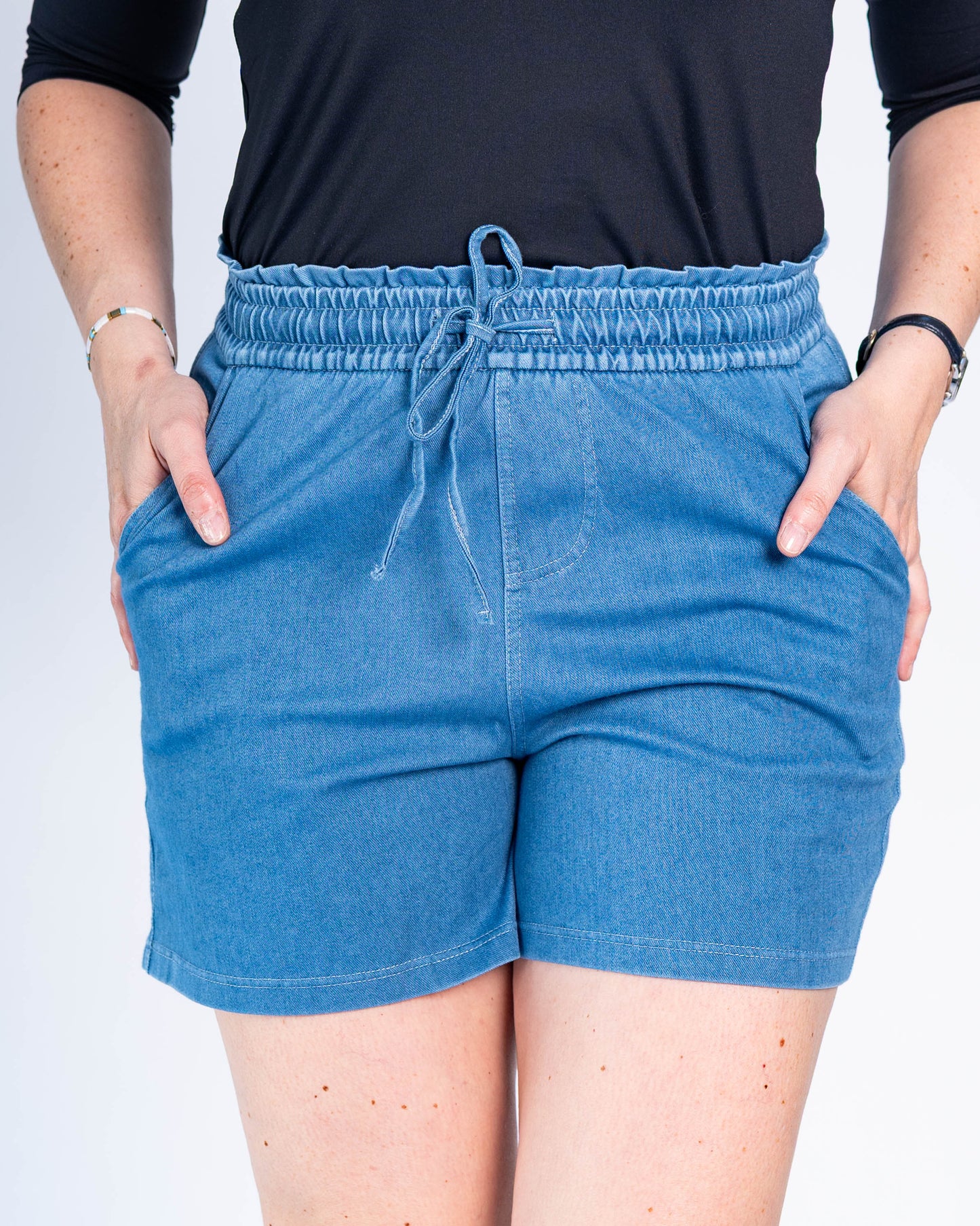 Short Jeans Elasticados Celeste