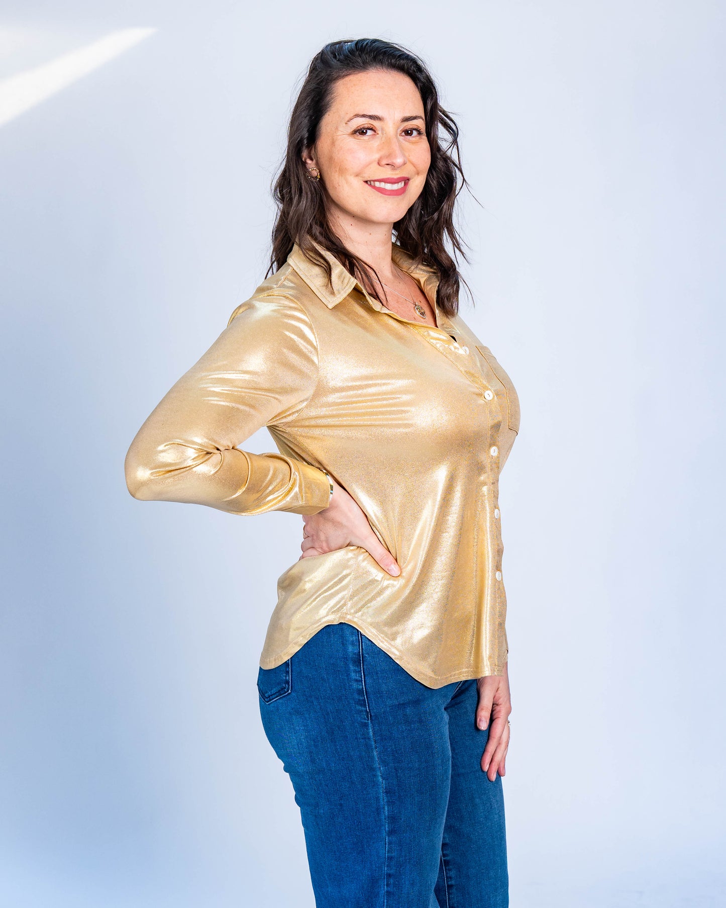 Blusa Metalizada Dorada