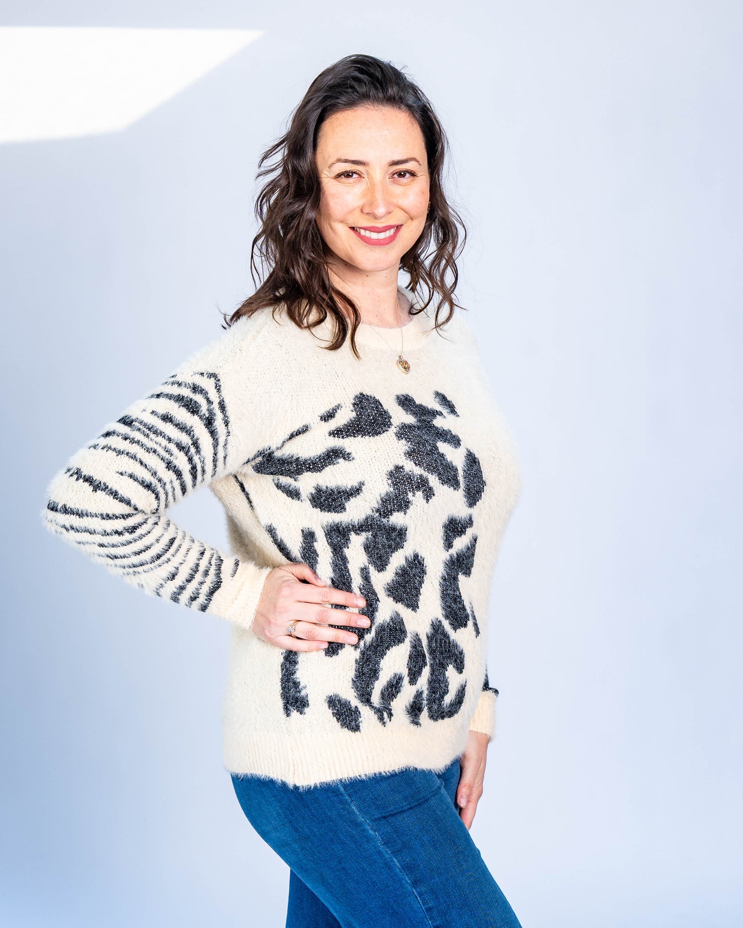 SWEATER LAURA PRINT BLANCO