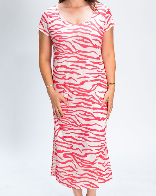 Vestido Líneas Coral