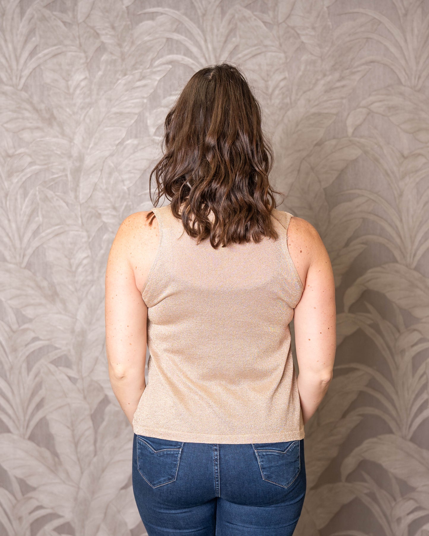 POLERA HILO PRINT CHLOE DORADO