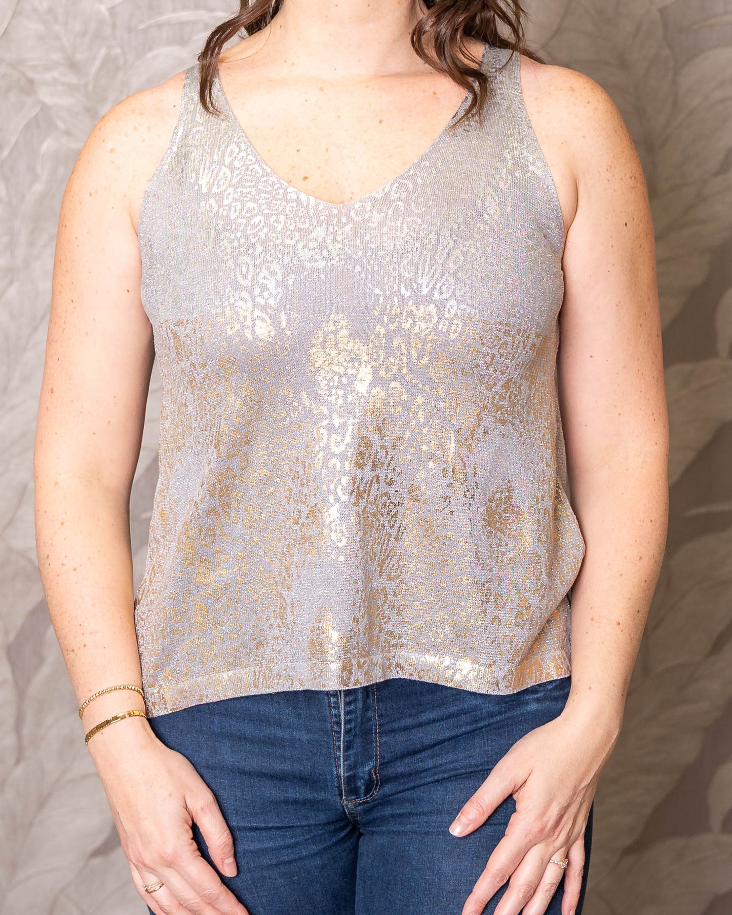 POLERA HILO PRINT CHLOE PLATEADO