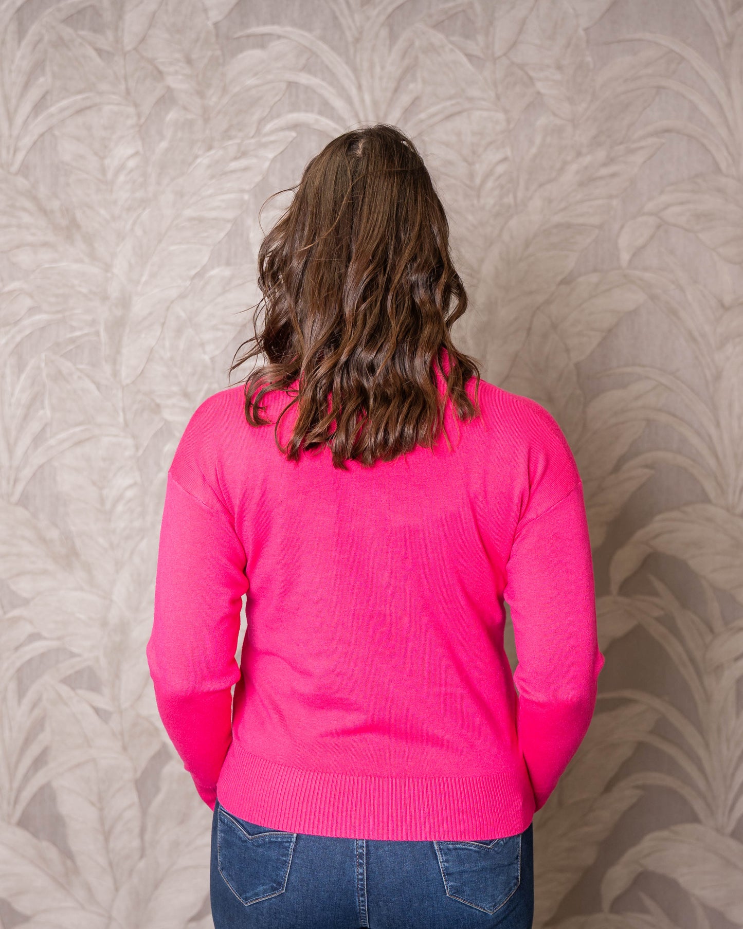 SWEATER CUELLO POLO SIENNA FUCSIA