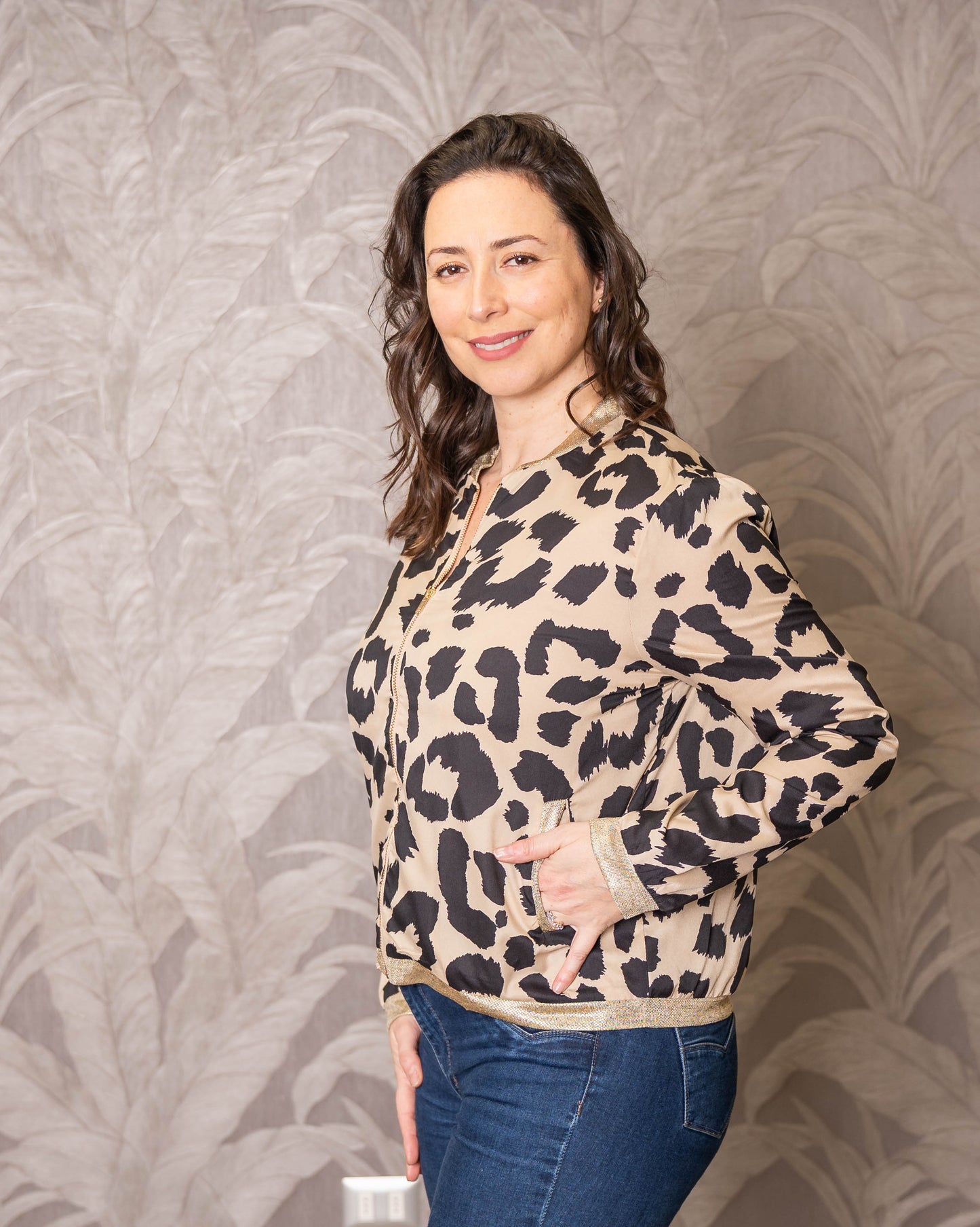 CHAQUETA PRINT EVA BEIGE