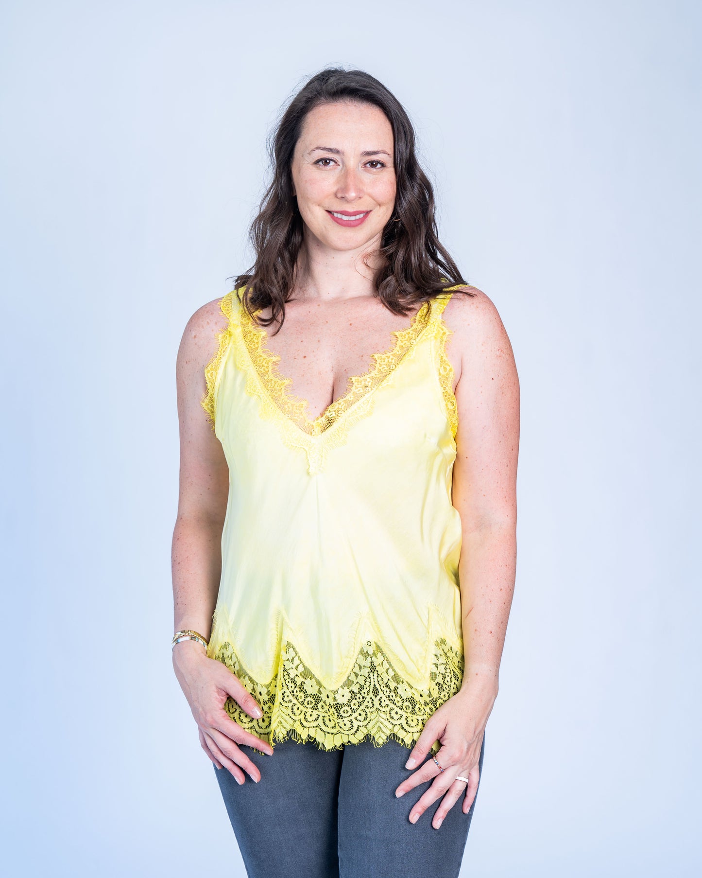 LENCERO ITALIANO ENCAJE ELI AMARILLO