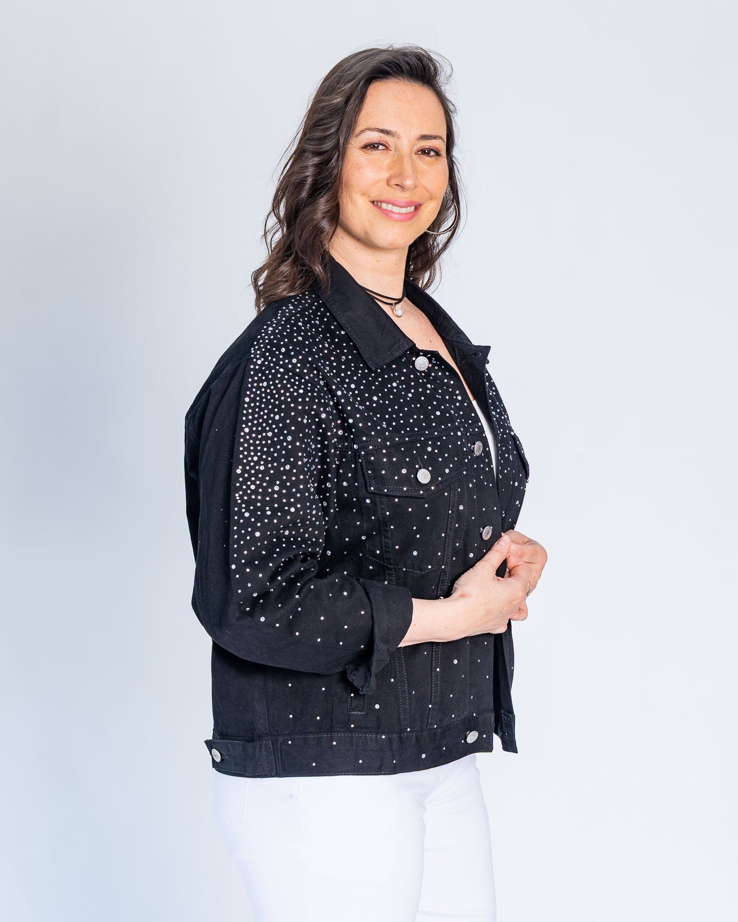 Chaqueta Brillos Negro