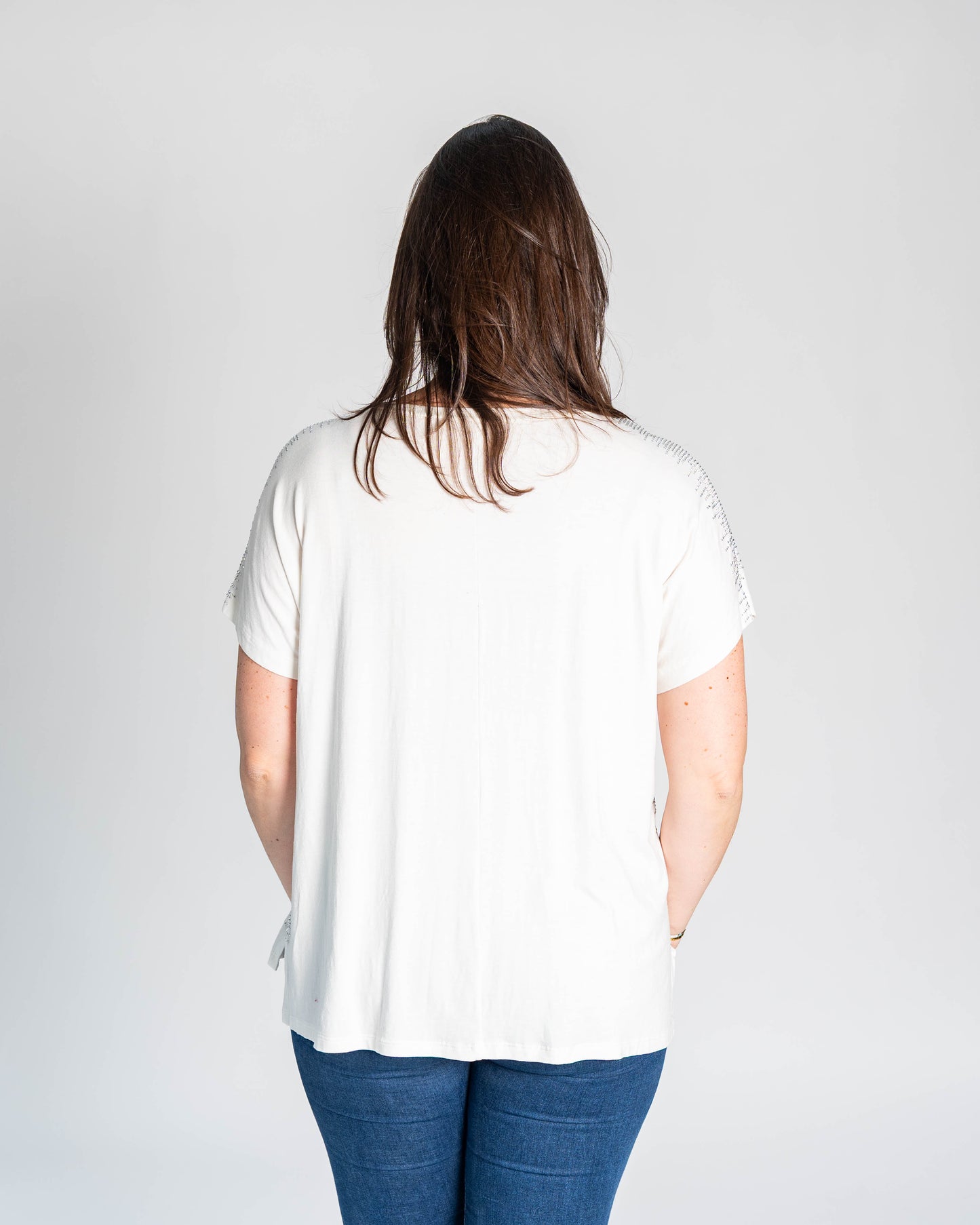 POLERA BRASILEÑA CON BRILLOS BLANCA