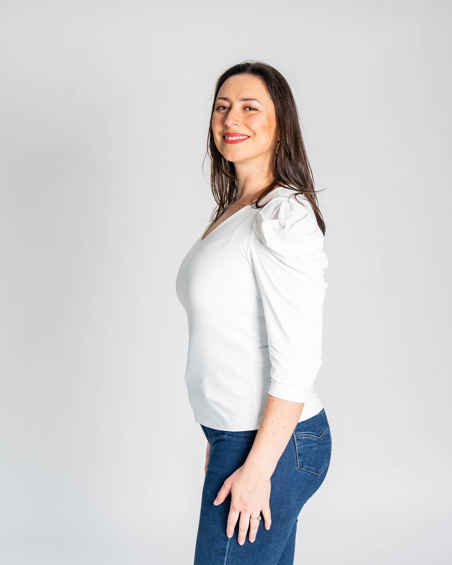 POLERA MANGA PRINCESA BLANCA