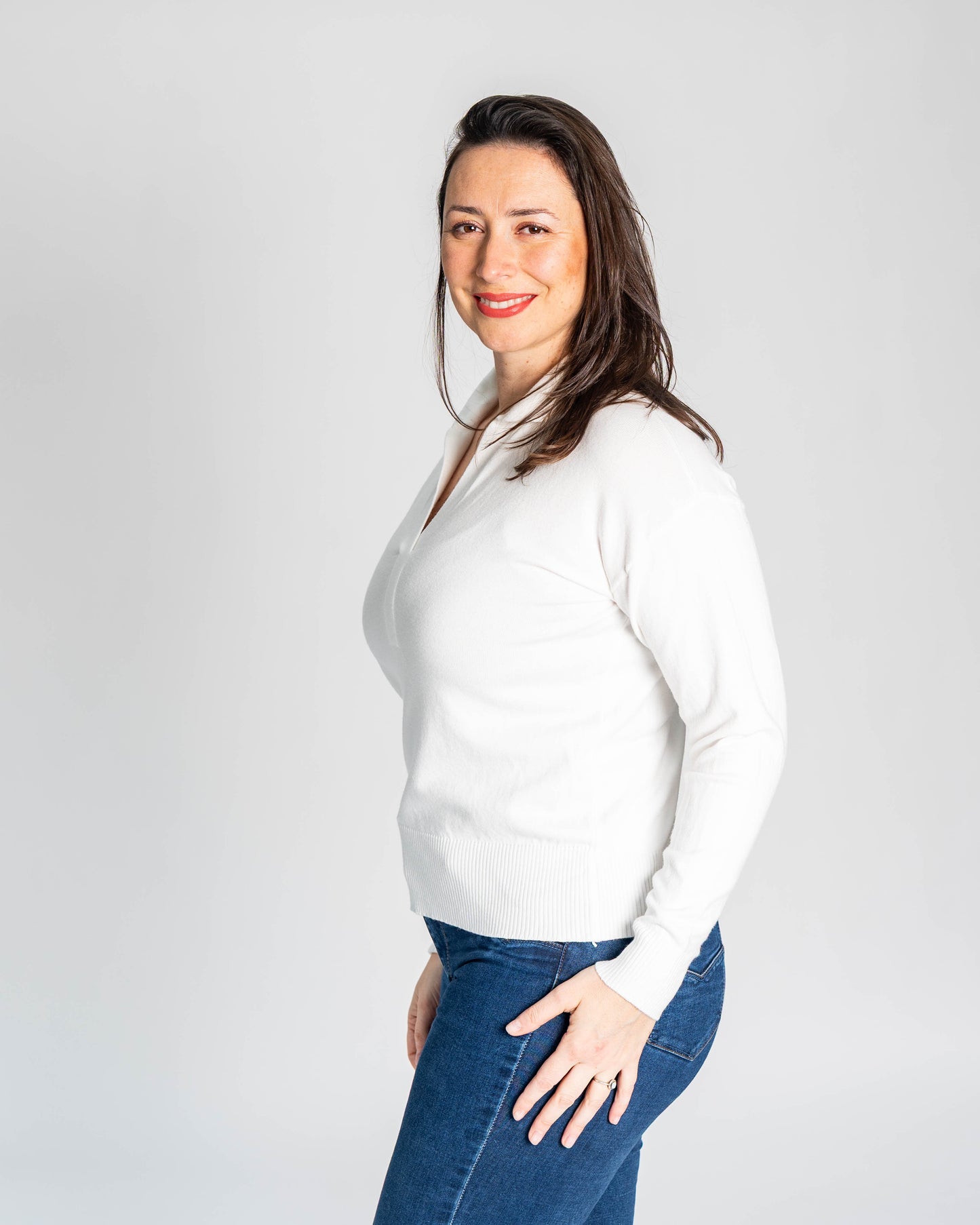 SWEATER CUELLO POLO SIENNA BLANCO