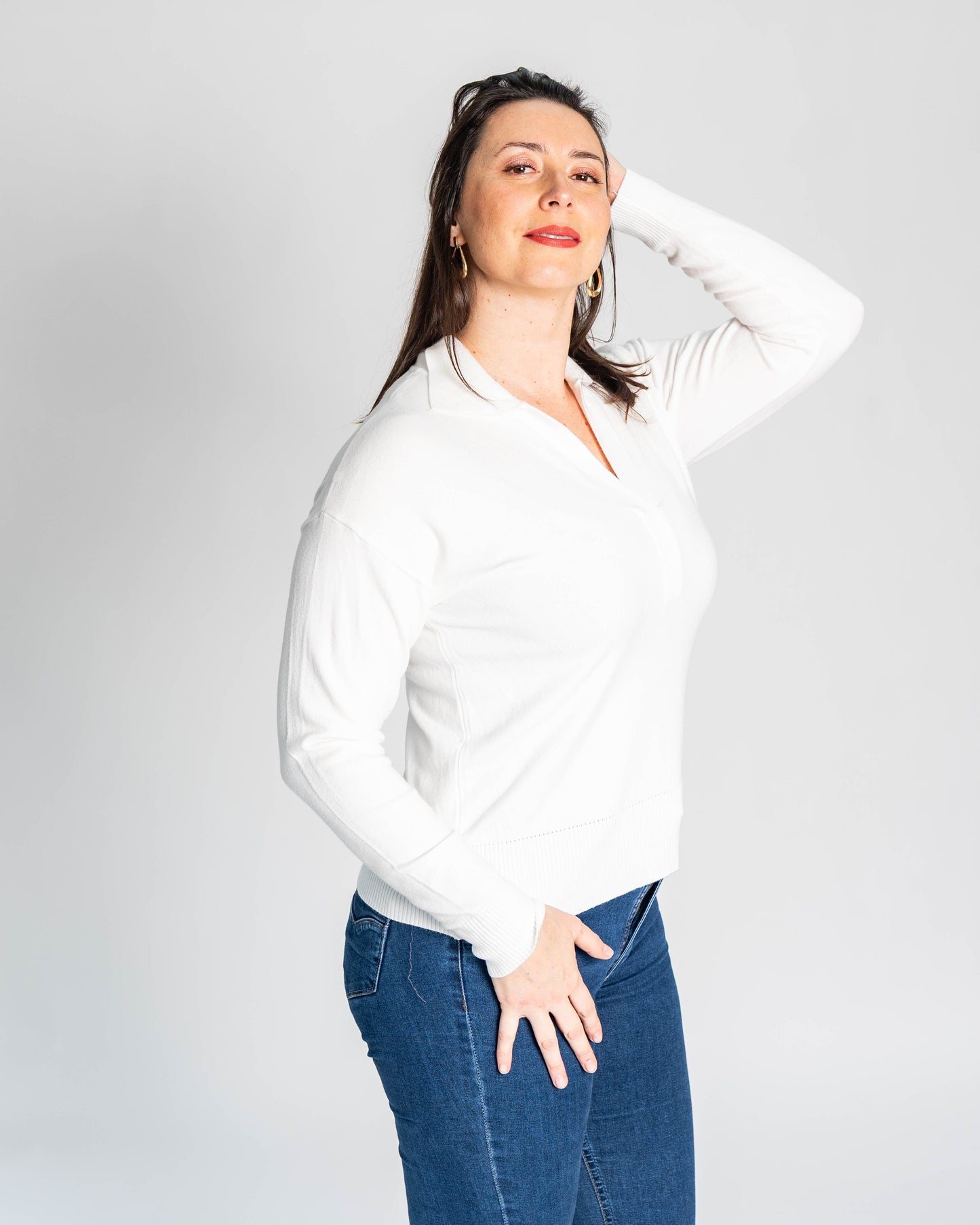 SWEATER CUELLO POLO SIENNA BLANCO