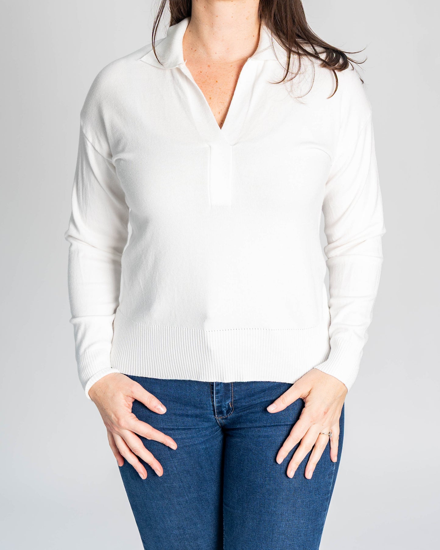 SWEATER CUELLO POLO SIENNA BLANCO