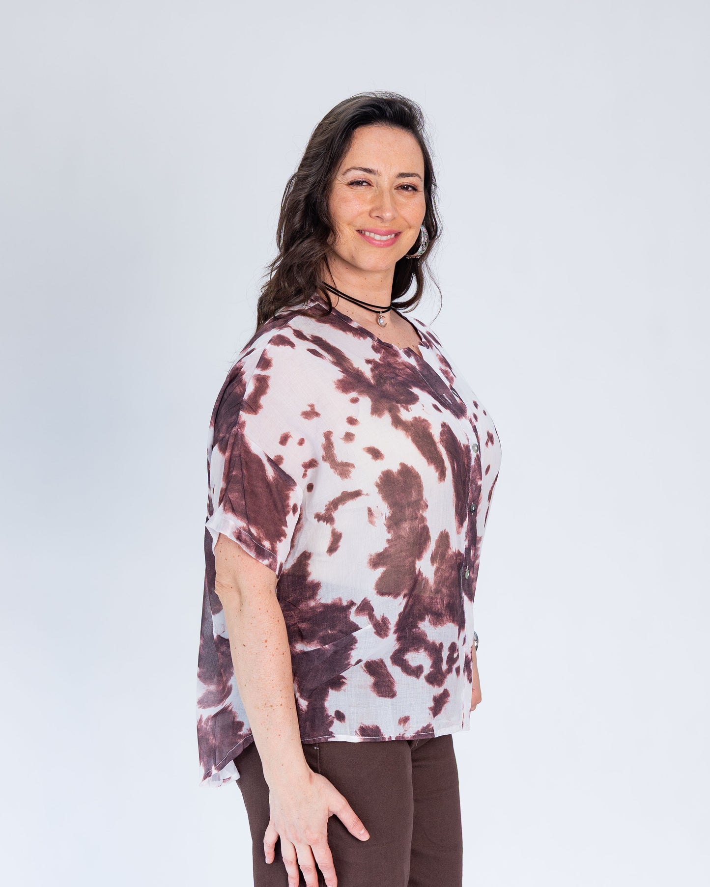 Blusa Print Debora Café