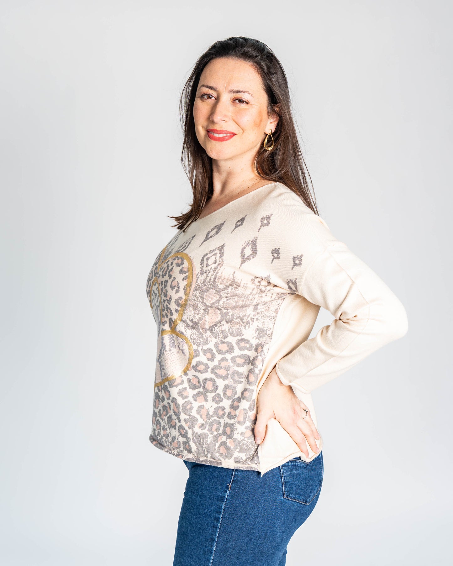 SWEATER BRENDITA CORAZONES BEIGE