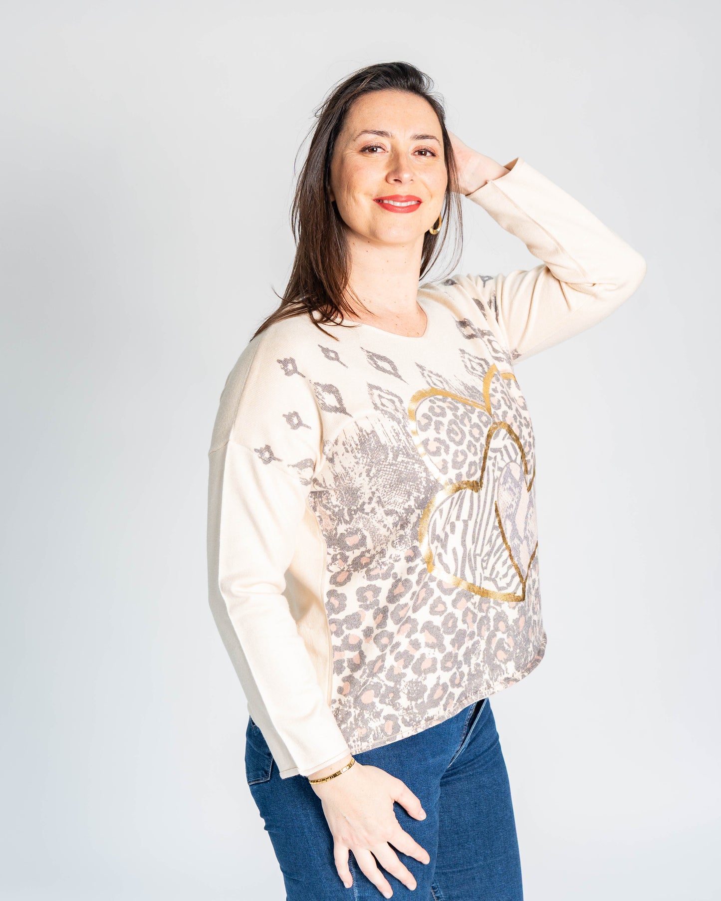 SWEATER BRENDITA CORAZONES BEIGE