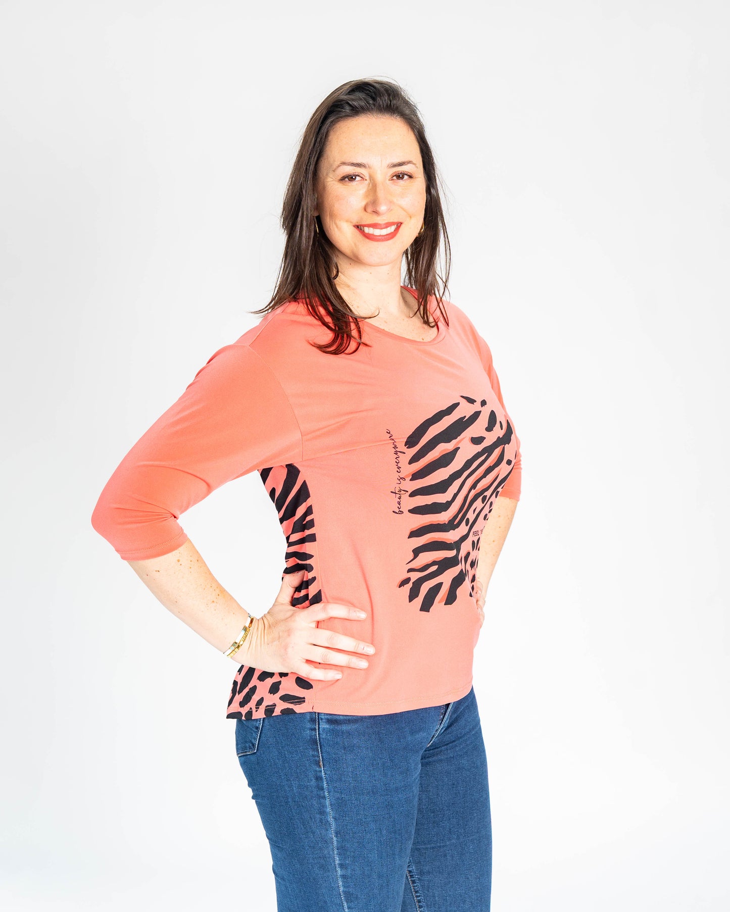 POLERA CEBRA CORAL