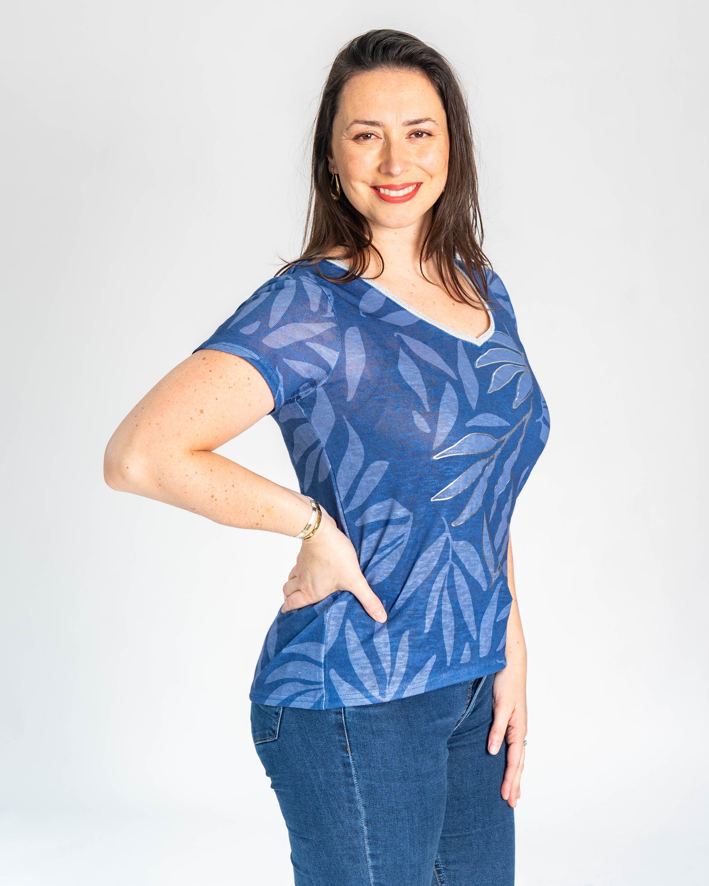 POLERA MATILDA PLATEADA AZUL