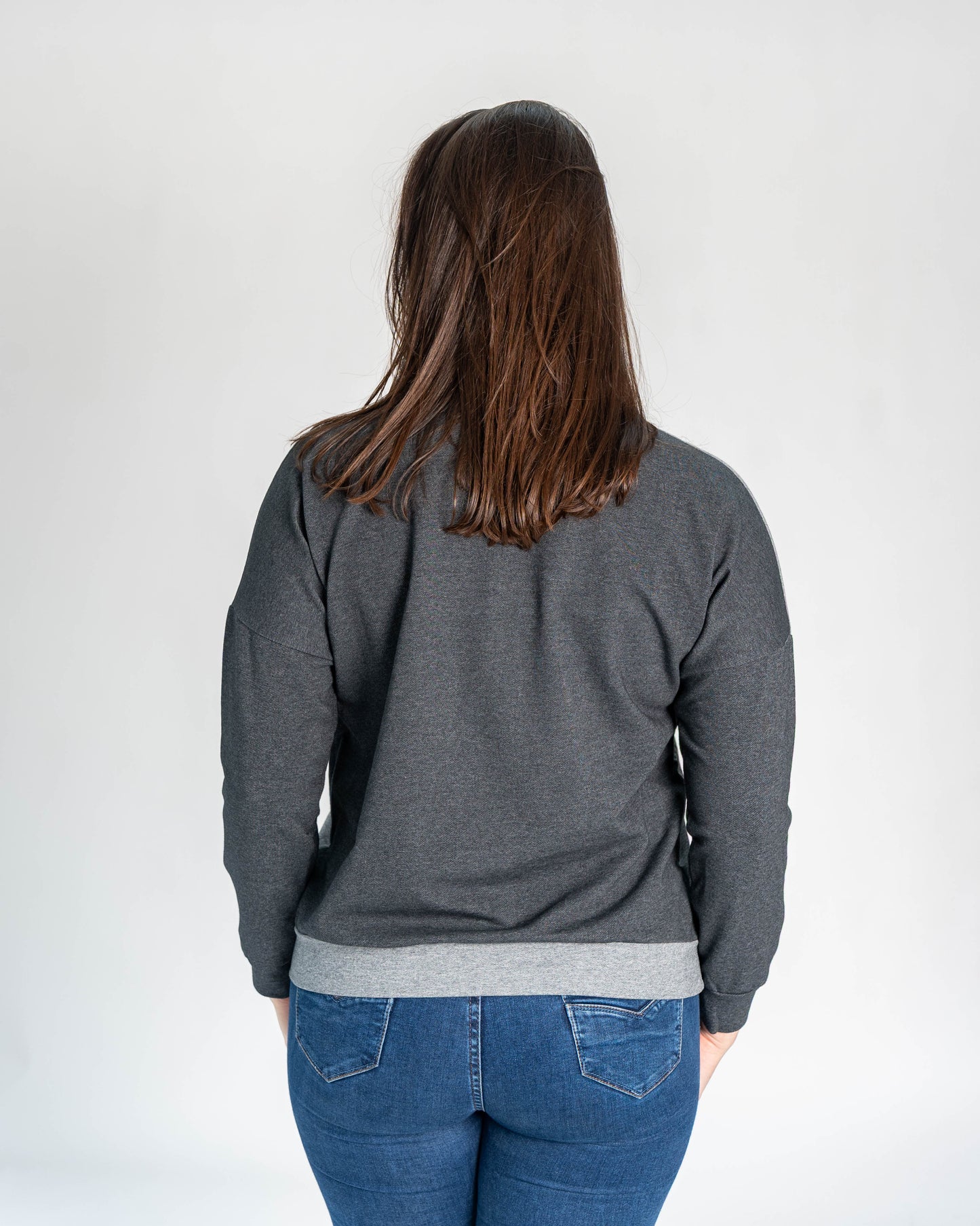 POLERON FASHION BICOLOR GRIS