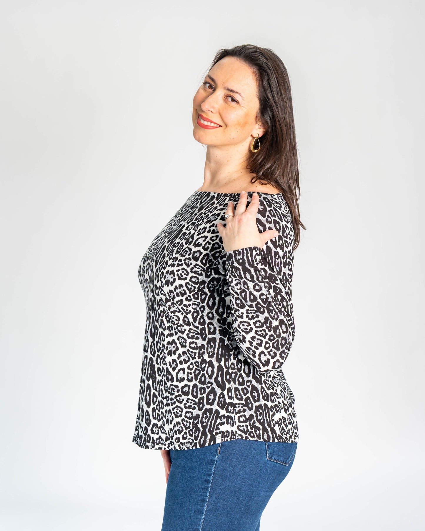 POLERA BR PRINT GRIS