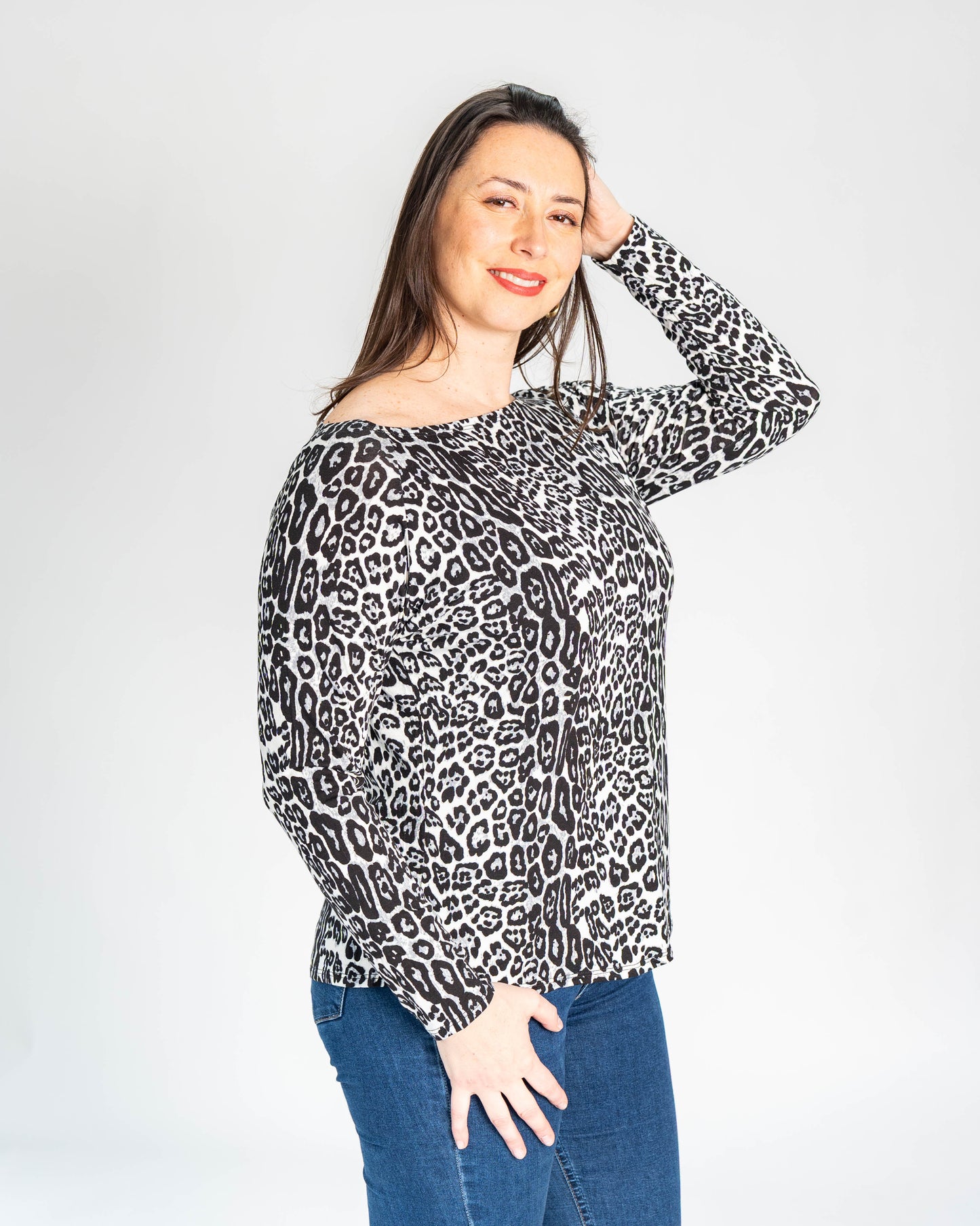 POLERA BR PRINT GRIS