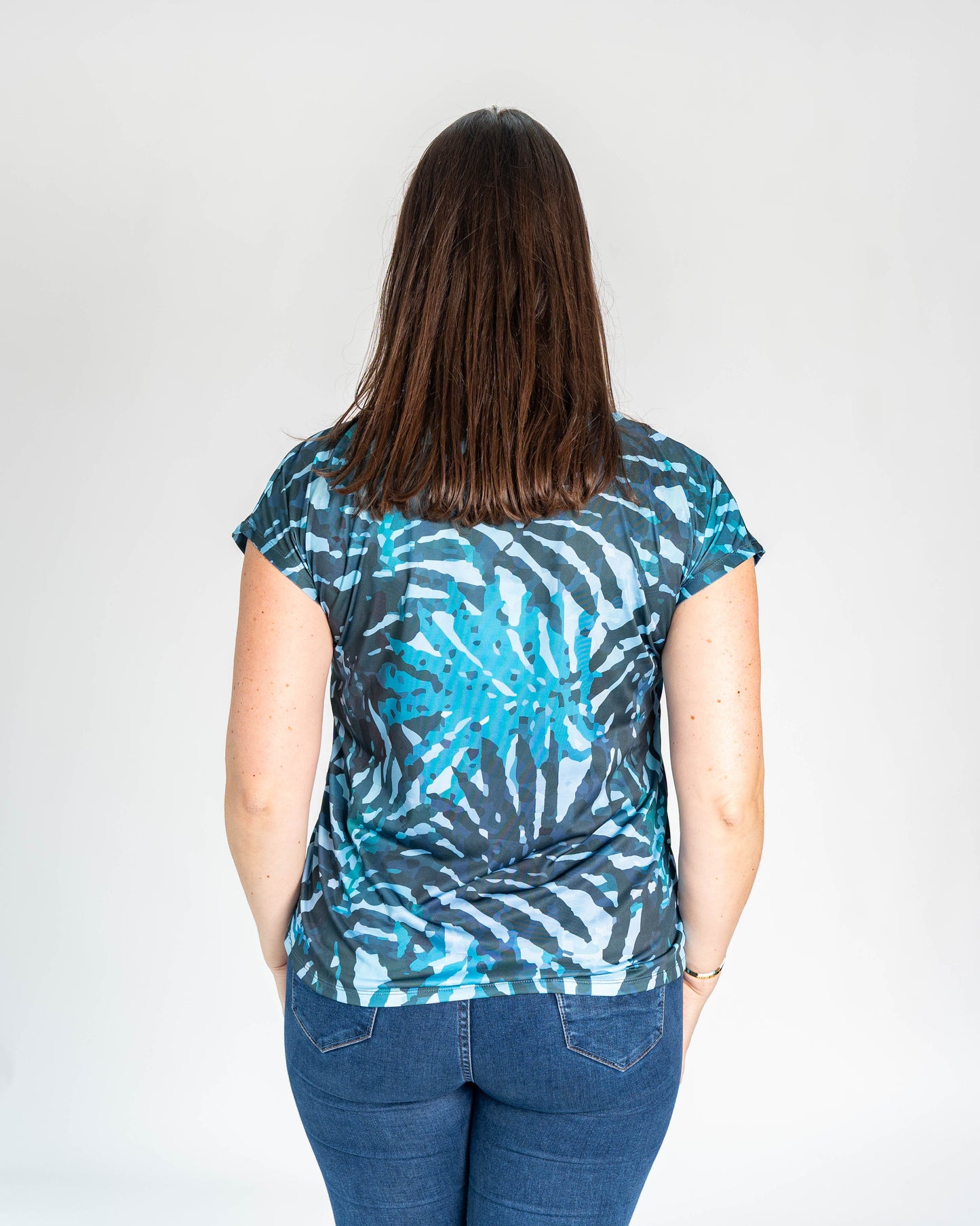 POLERA DAFNE PLATEADA CELESTE