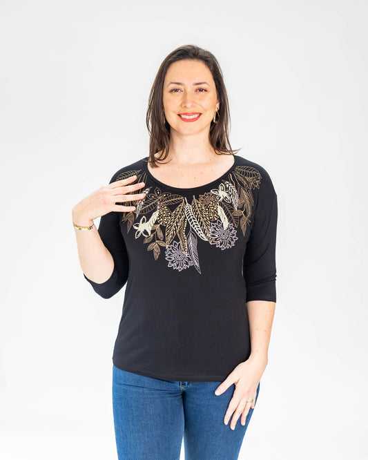 Polera Patricia Gold Negra