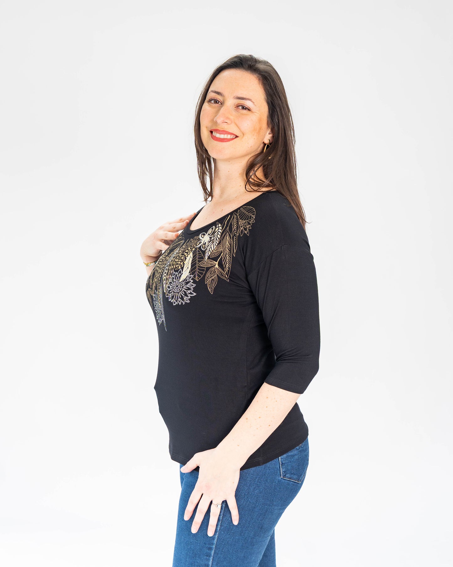 Polera Patricia Gold Negra