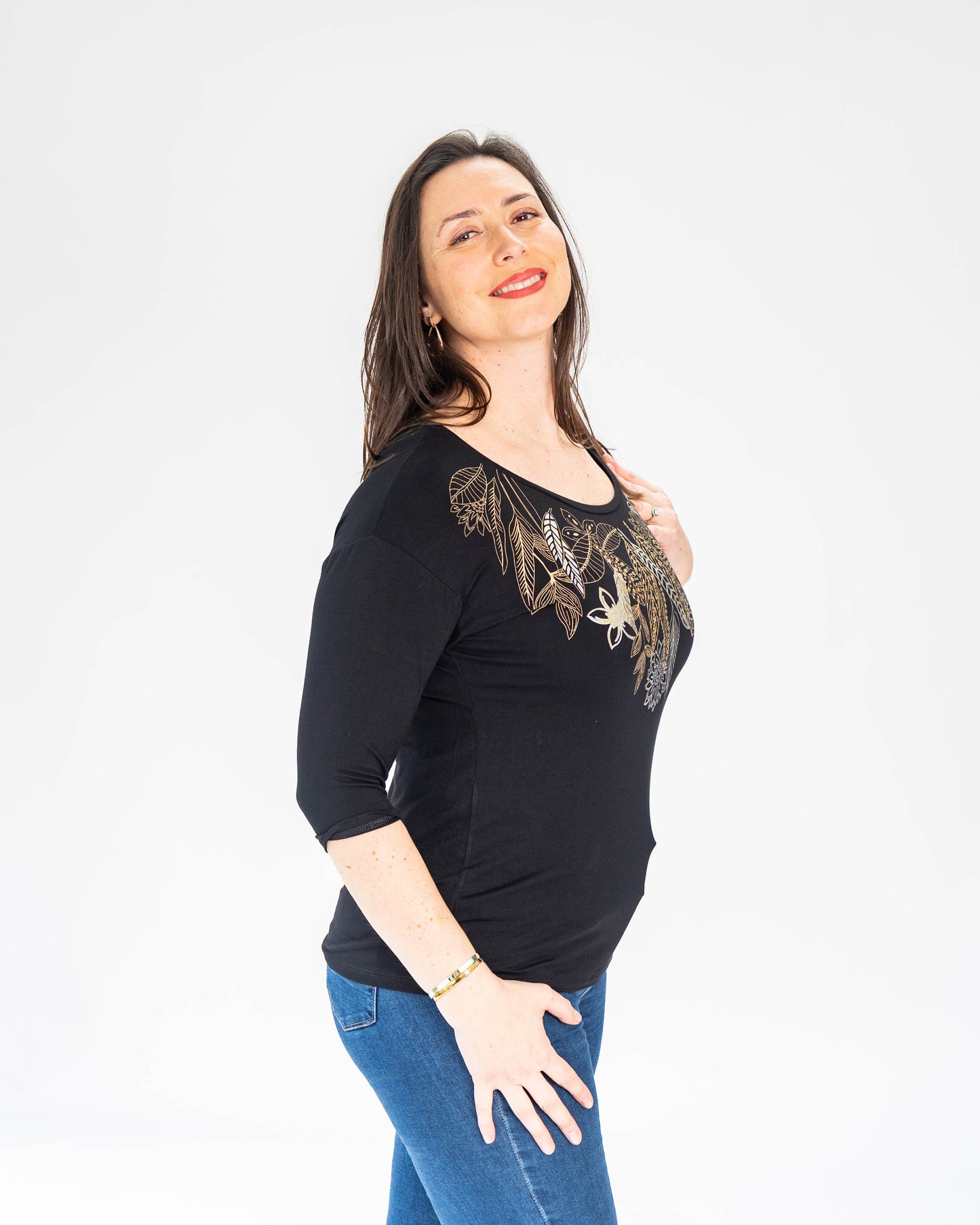 Polera Patricia Gold Negra