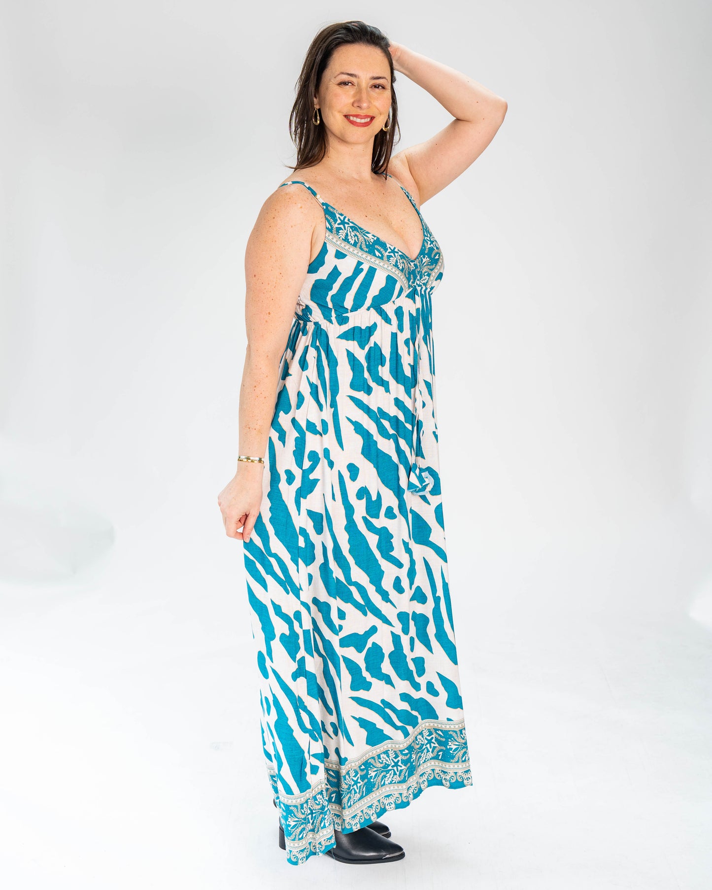 Vestido BR Diseño Anabella Turquesa