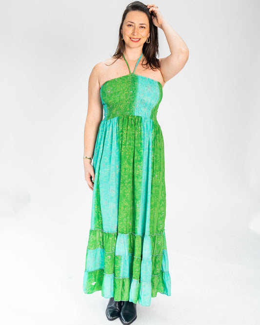 Vestido Brasileño Indu Sin Hombros Verde