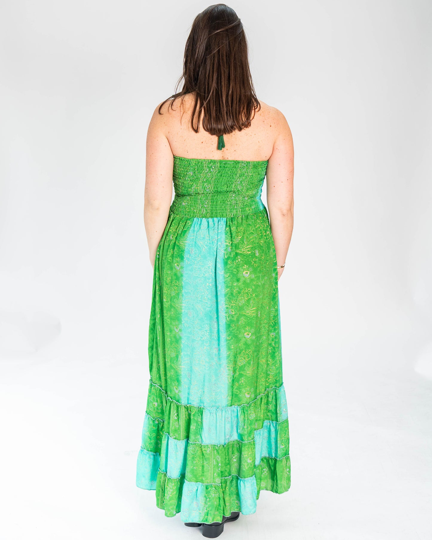Vestido Brasileño Indu Sin Hombros Verde