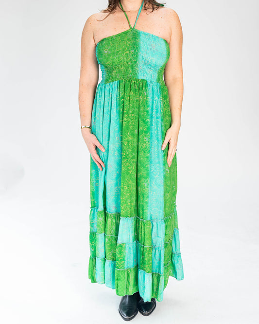 Vestido Brasileño Indu Sin Hombros Verde