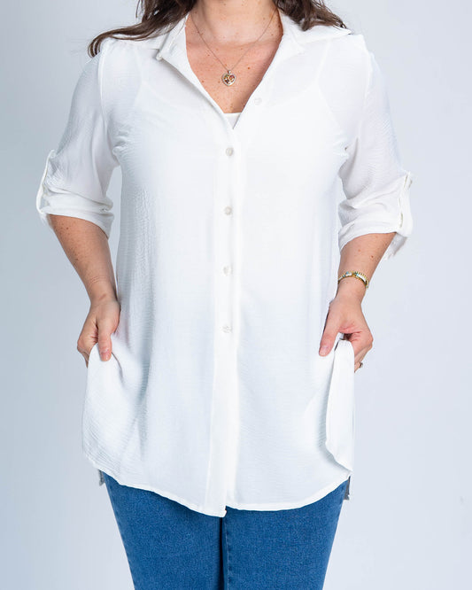 Blusón Liso Millie Blanco