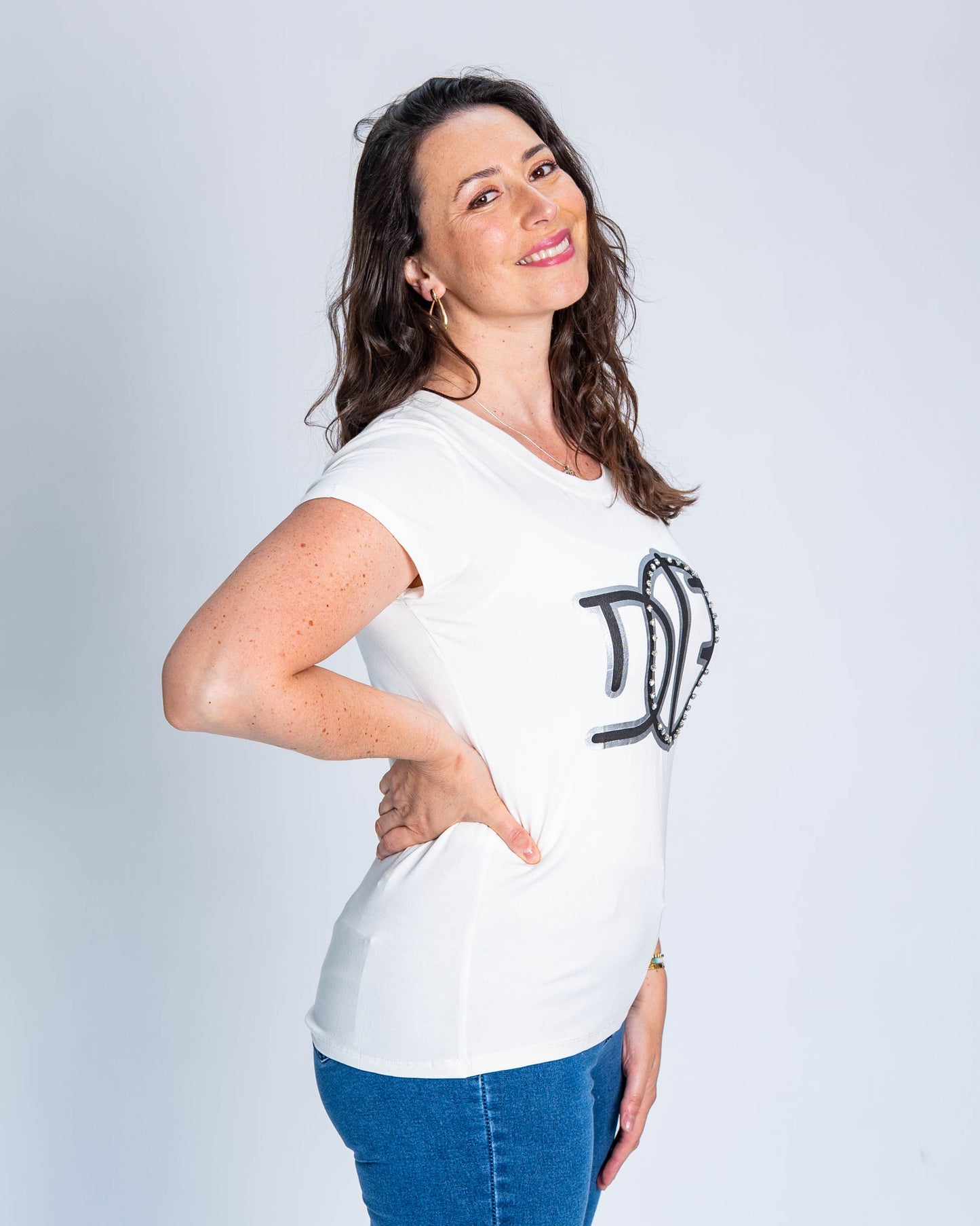 Polera Dior Brillos Blanco