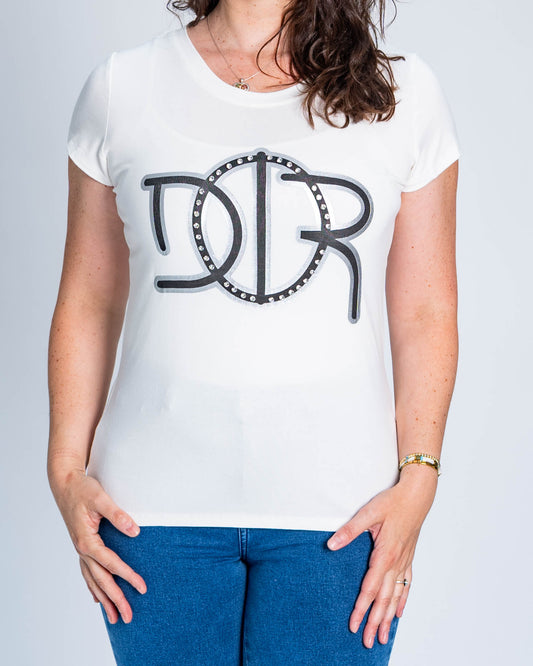 Polera Dior Brillos Blanco