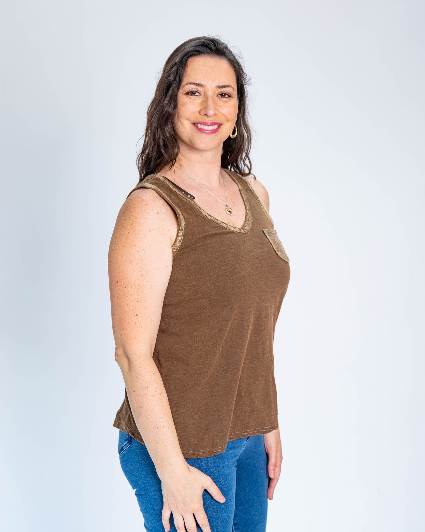 Polera Musculosa Fer Café
