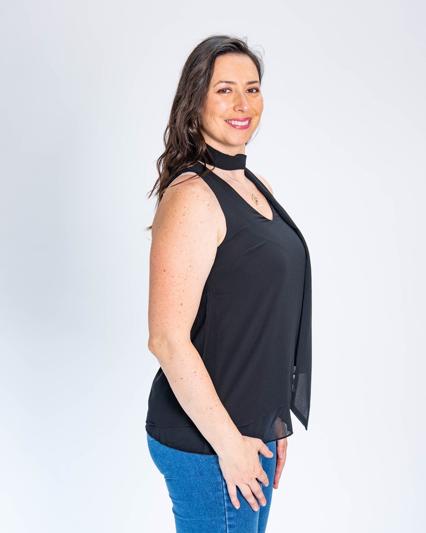 Blusa Cuello V Vicky Negro