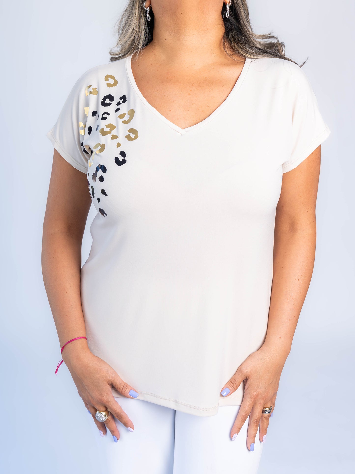 POLERA PRINT SOLANGE BEIGE