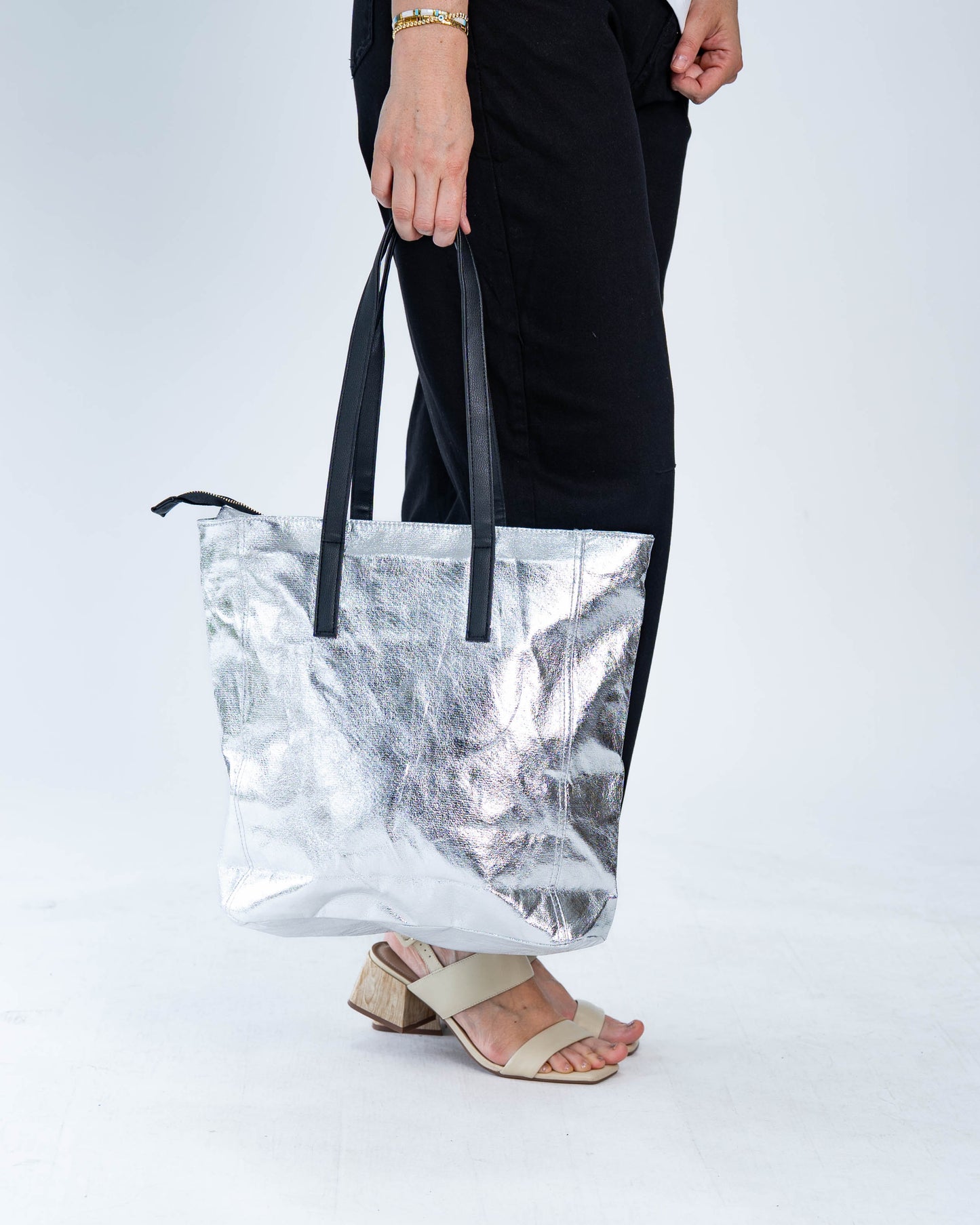 Bolso Metalizado Plateado