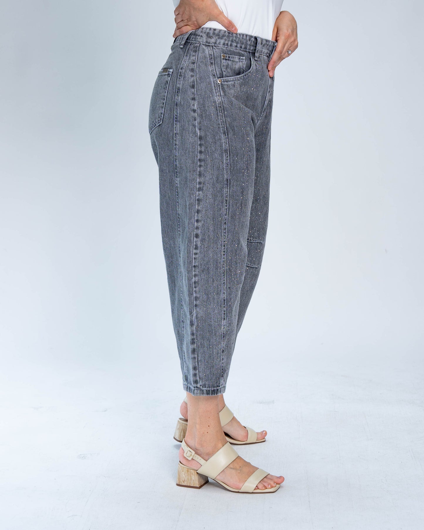 Jeans Baggi Aylin Brillos Gris