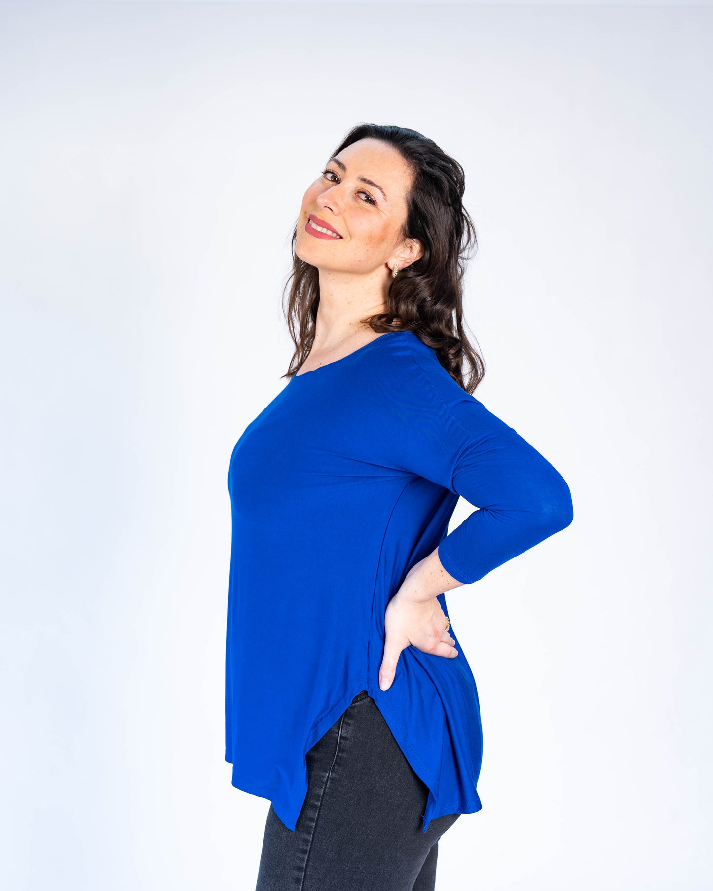 Polera básica cony azul rey
