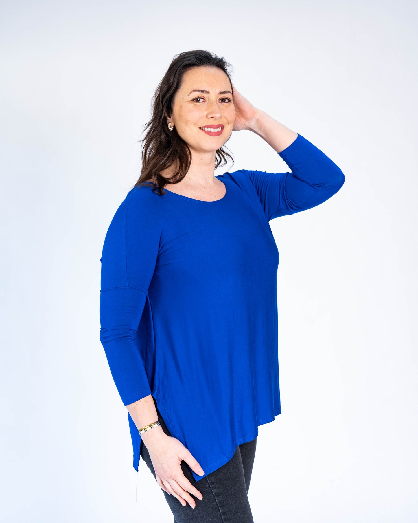 Polera básica cony azul rey