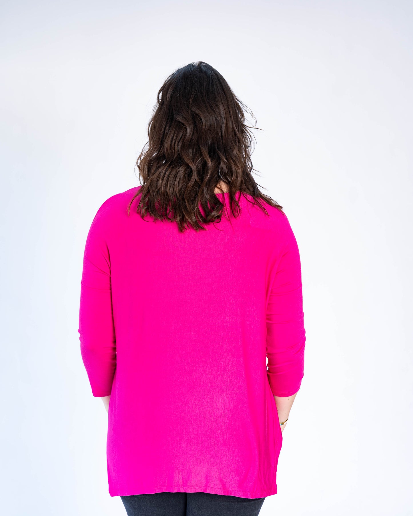 Polera básica cony fucsia
