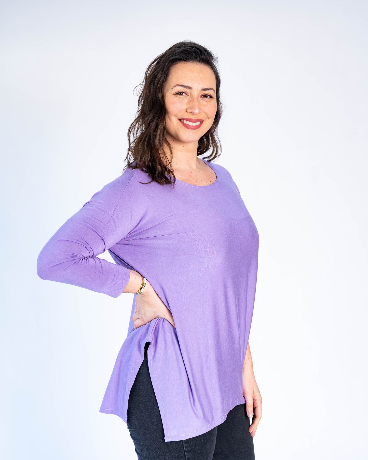 Polera basica cony lila