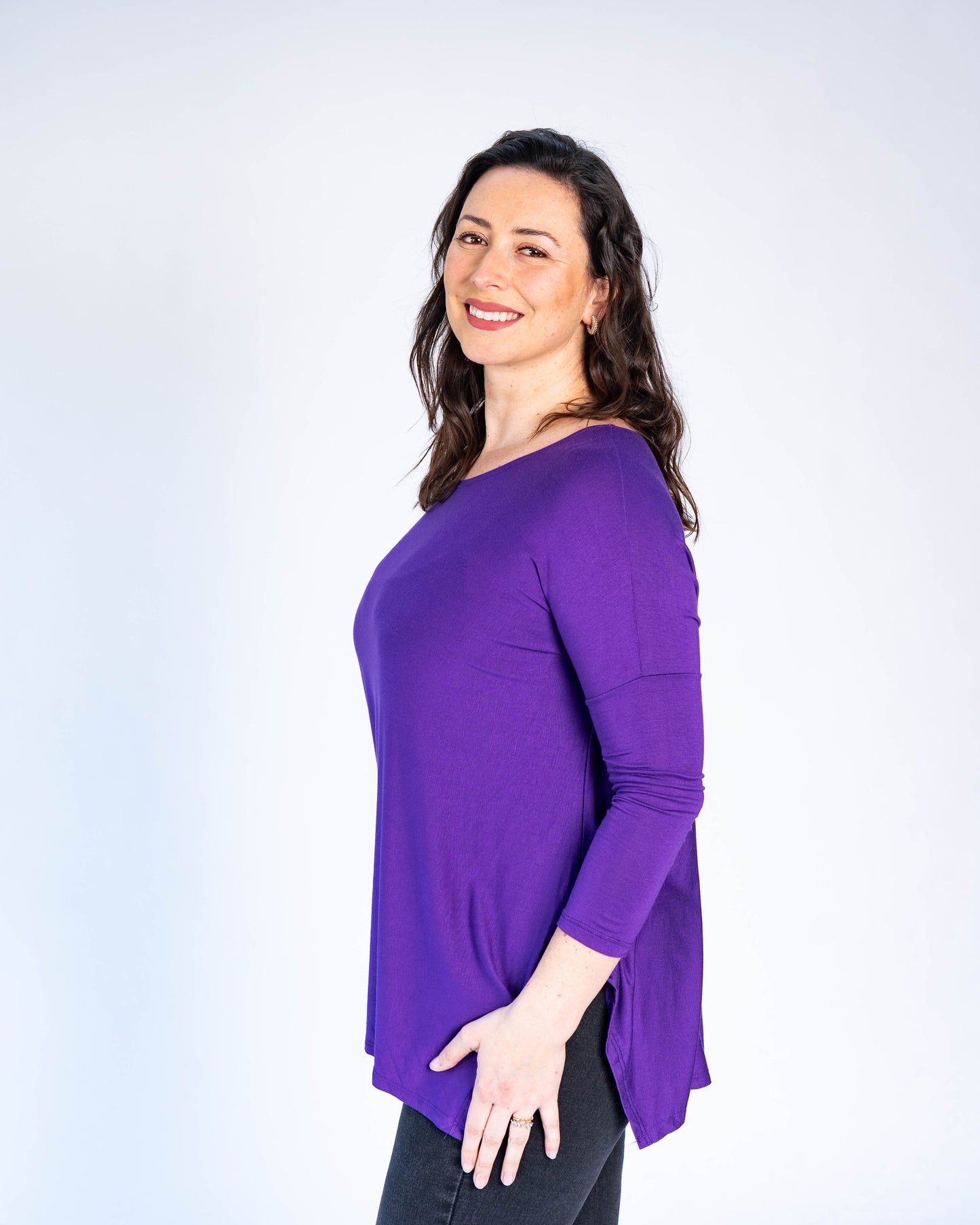 Polera básica cony morado